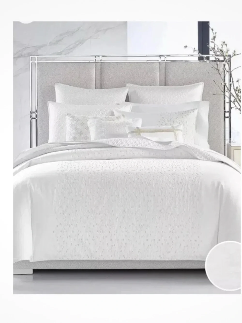 Hotel Collection White Embroidered Duvet Cover Set